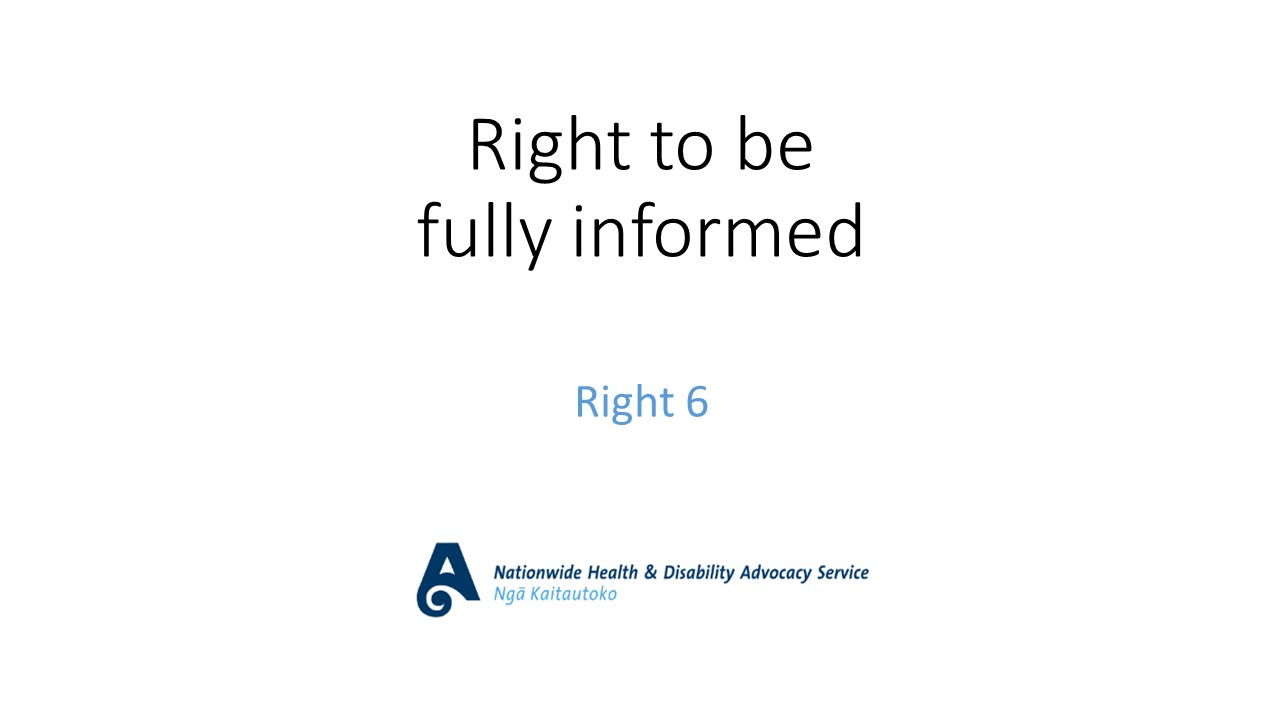 Code Of Rights Right To Be Fully Informed Nationwide Health And