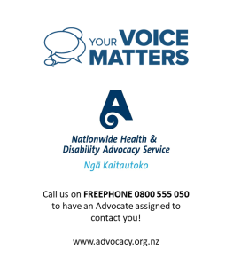 Health and Disability Advocacy - Your voice matters!